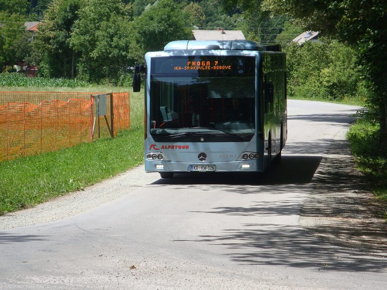 Voznik avtobusa trčil v viličarja.