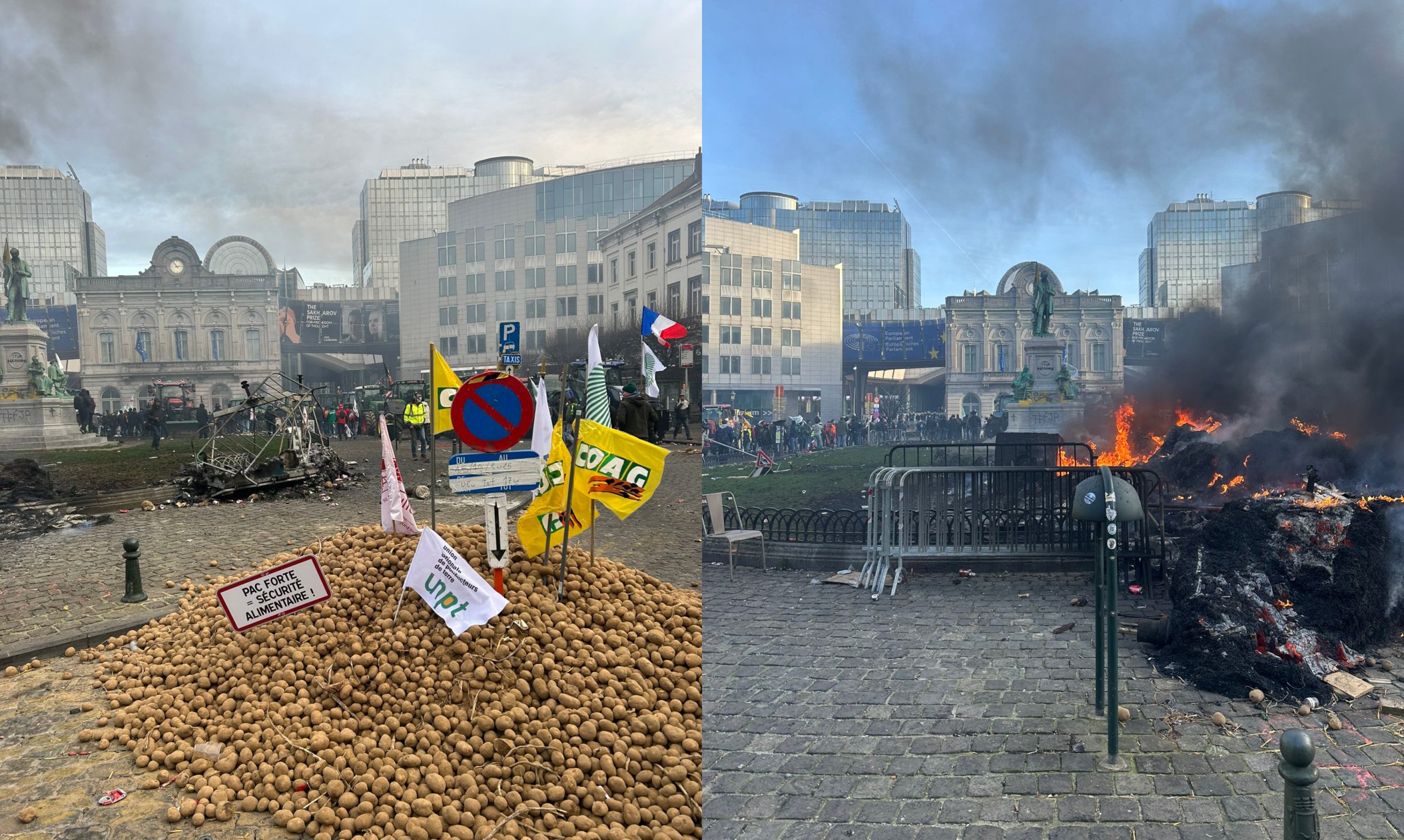 Protesti kmetov v Bruslju