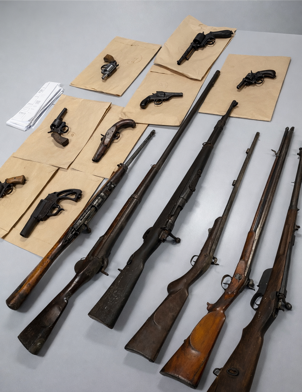 Pri 40-letnemu osumljencu so odkrili pravo zakladnico prepovedanega orožja in domnevno prepovedane droge.