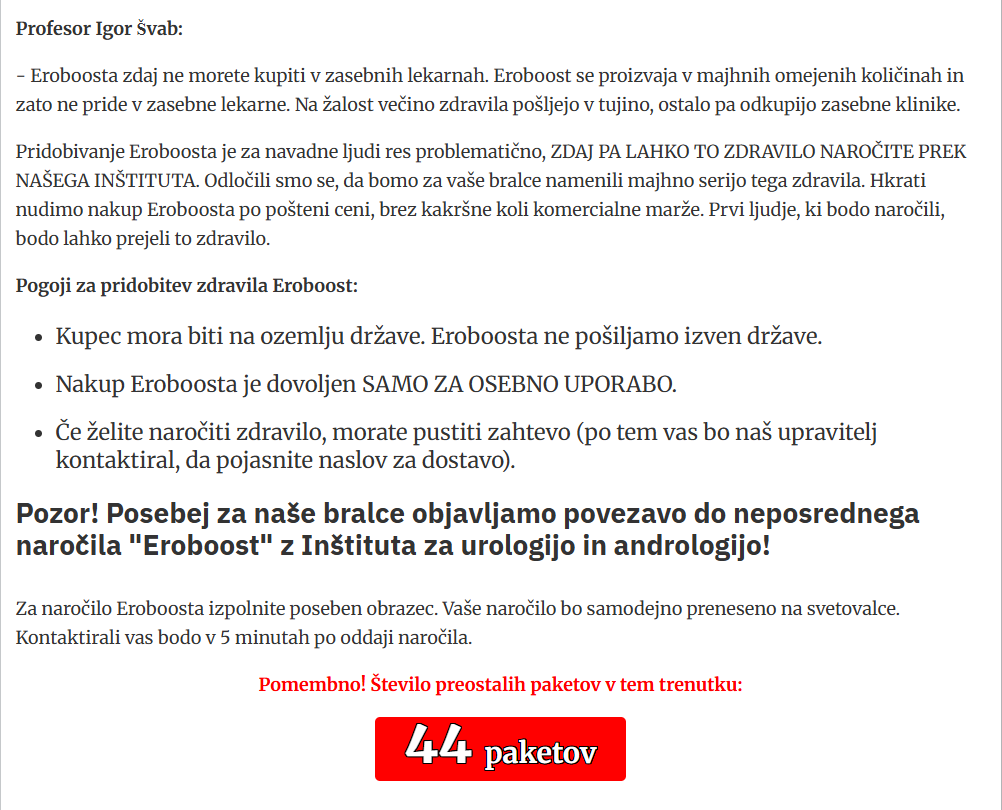 lazni oglas medicina