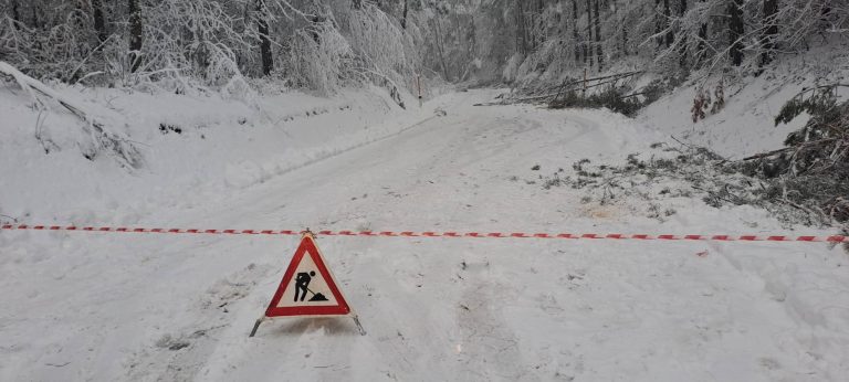 sneg povzročil zapore cest