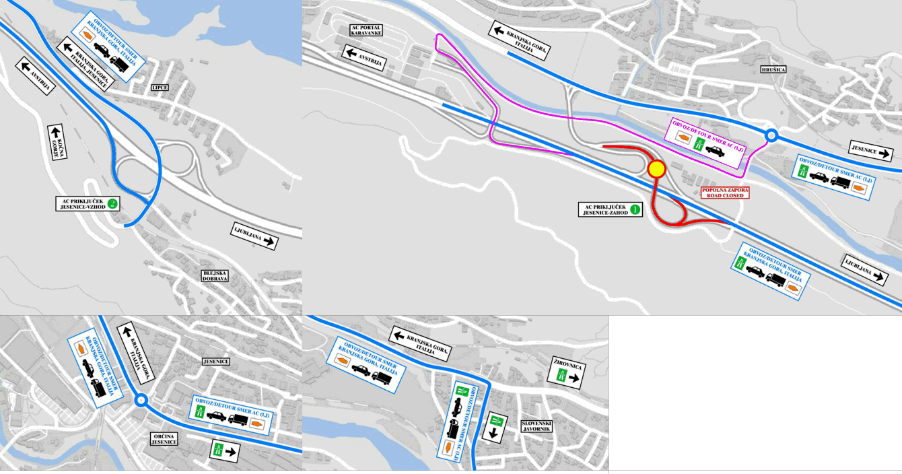 V sklopu FAZE 02 je predvidena vzpostavitev popolne zapore dveh krakov AC priključka Jesenice zahod (Hrušica), kraka A in B. 