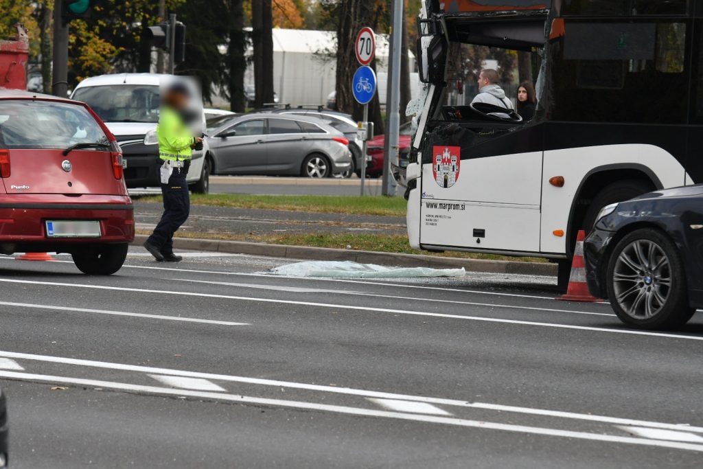 Nesreča v Mariboru, avtobus, policija